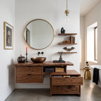 Organic Floating Bathroom Vanity Modern Bathroom, solid wood, built to order