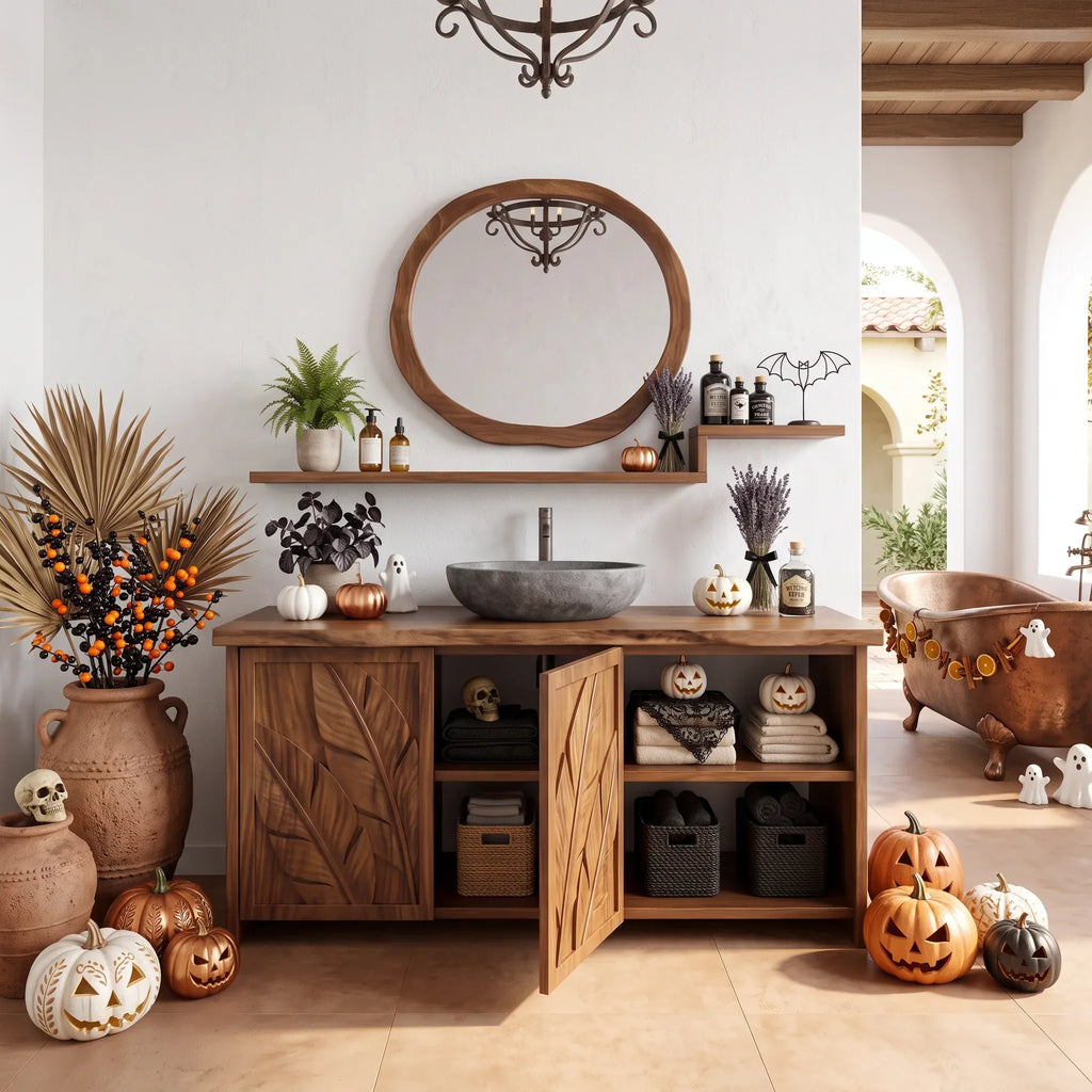 Handcrafted Bathroom Vanity Wellness Suite, solid wood, built to order