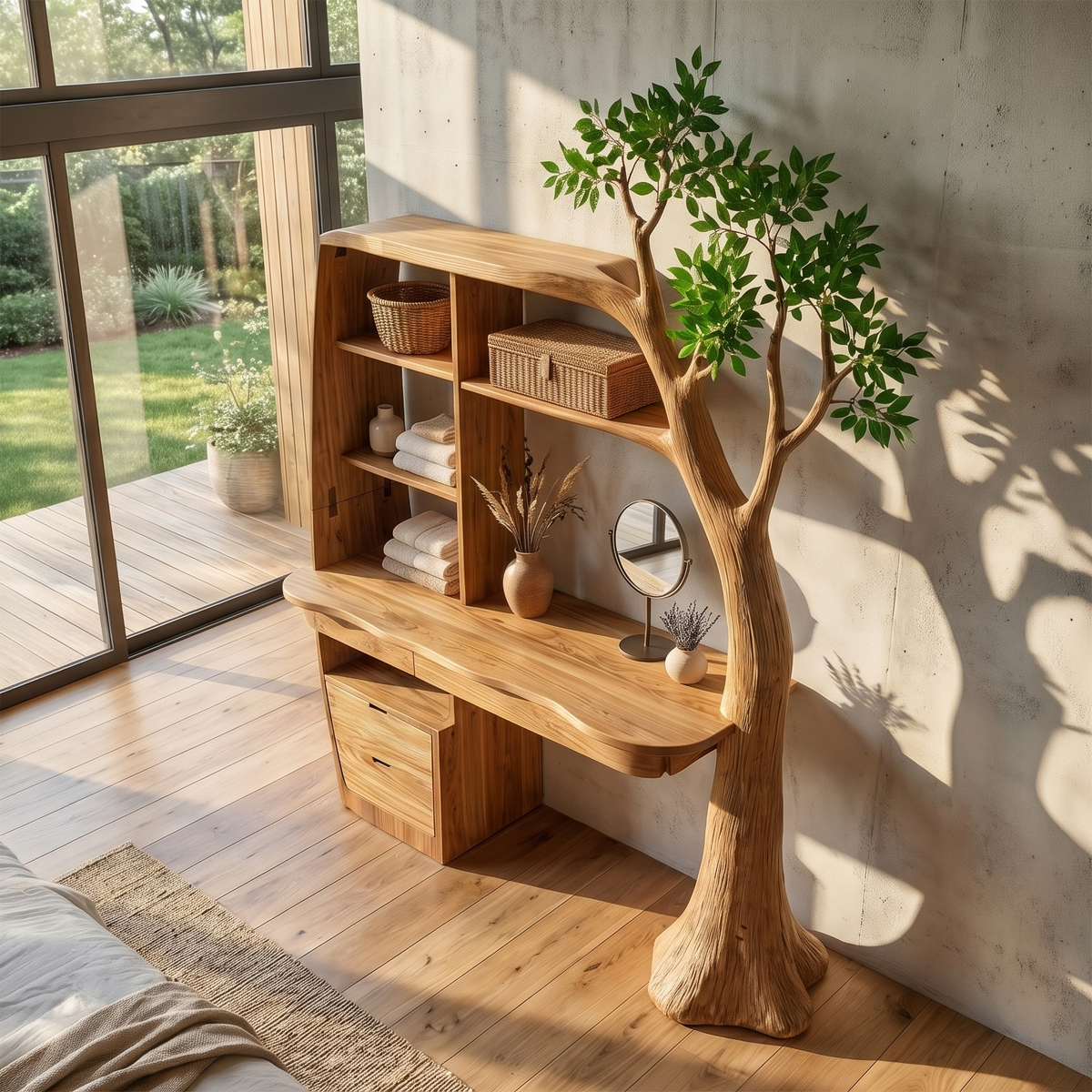 Organic Dressing Table Bedroom and Dressing Room, solid wood, built to order, view 2