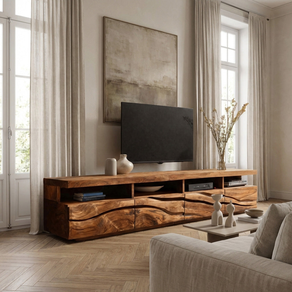 Handcrafted Media Cabinet Console, solid wood, built to order