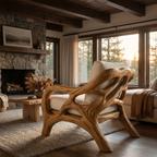 Organic Wood Lounge Chair with Sculptural Architectural Design, solid wood, built to order, view 3