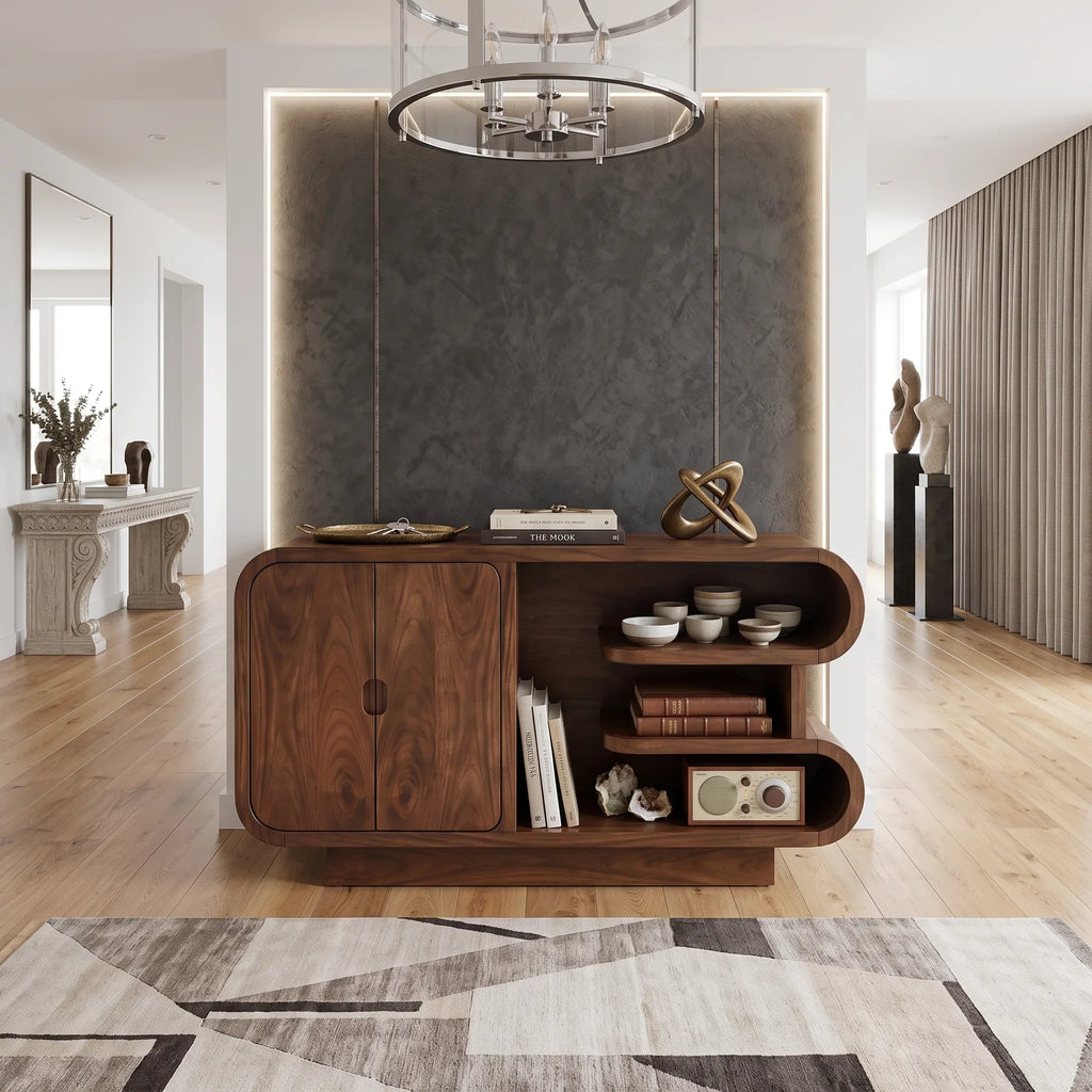 Organic Modern Storage Credenza Living Room, solid wood, built to order, view 8