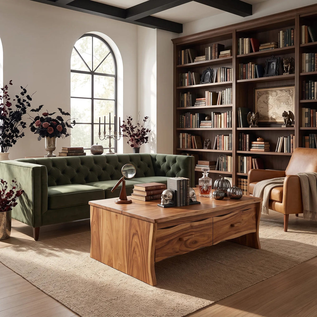 Contemporary Lift Top Coffee Table City Apartment, solid wood, built to order