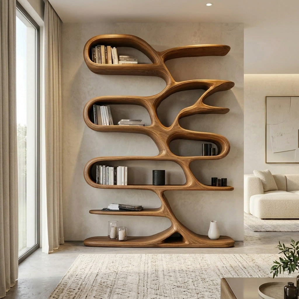 Contemporary Bookcase, solid wood, built to order, view 3
