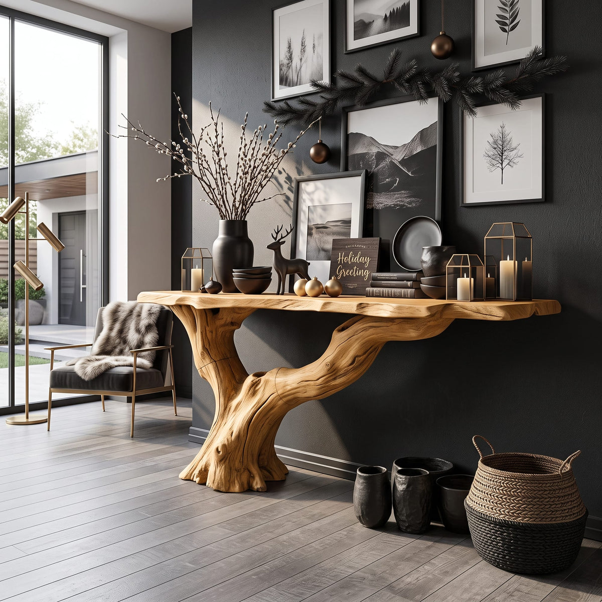 Console Table Solid Entryway Gift, solid wood, built to order