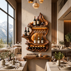 Organic Mountain Inspired Wine Shelf, solid wood, built to order, view 3
