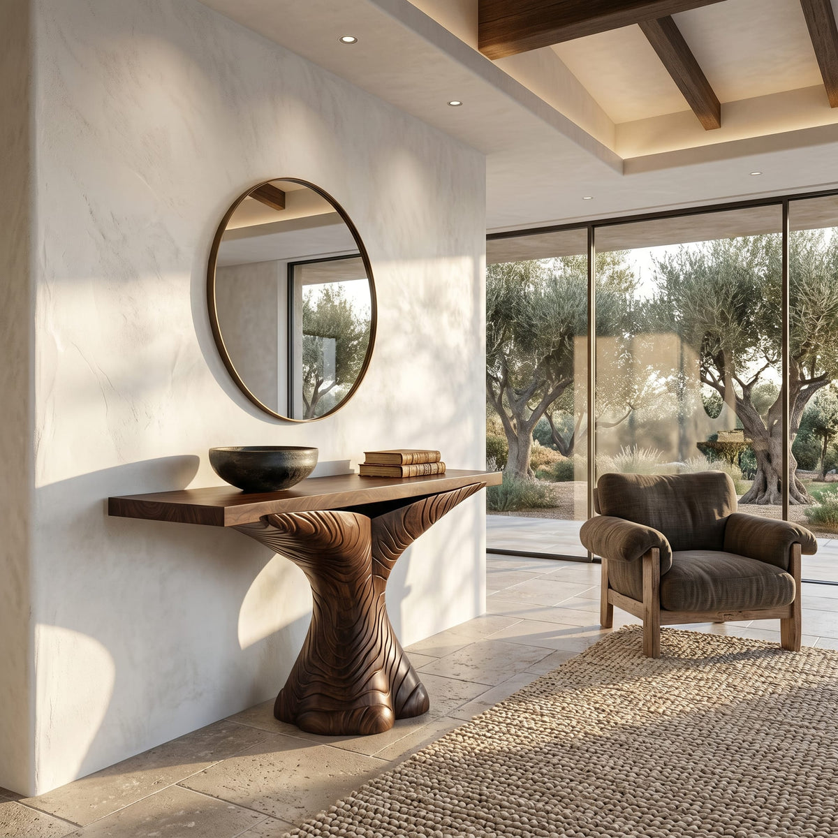 Sculptural Ribbon Console Table