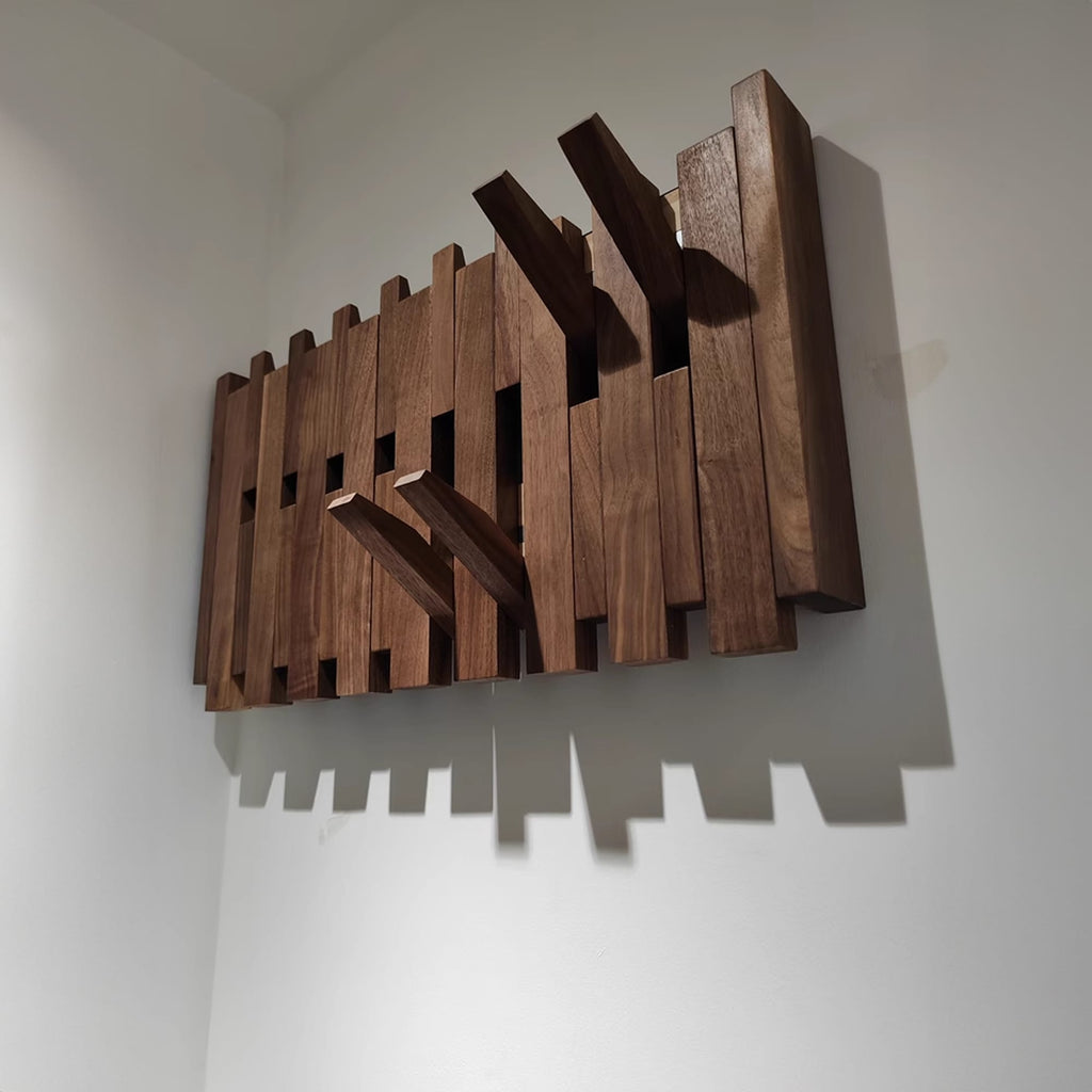 Piano Coat Hooks Wall Mount, solid wood, built to order