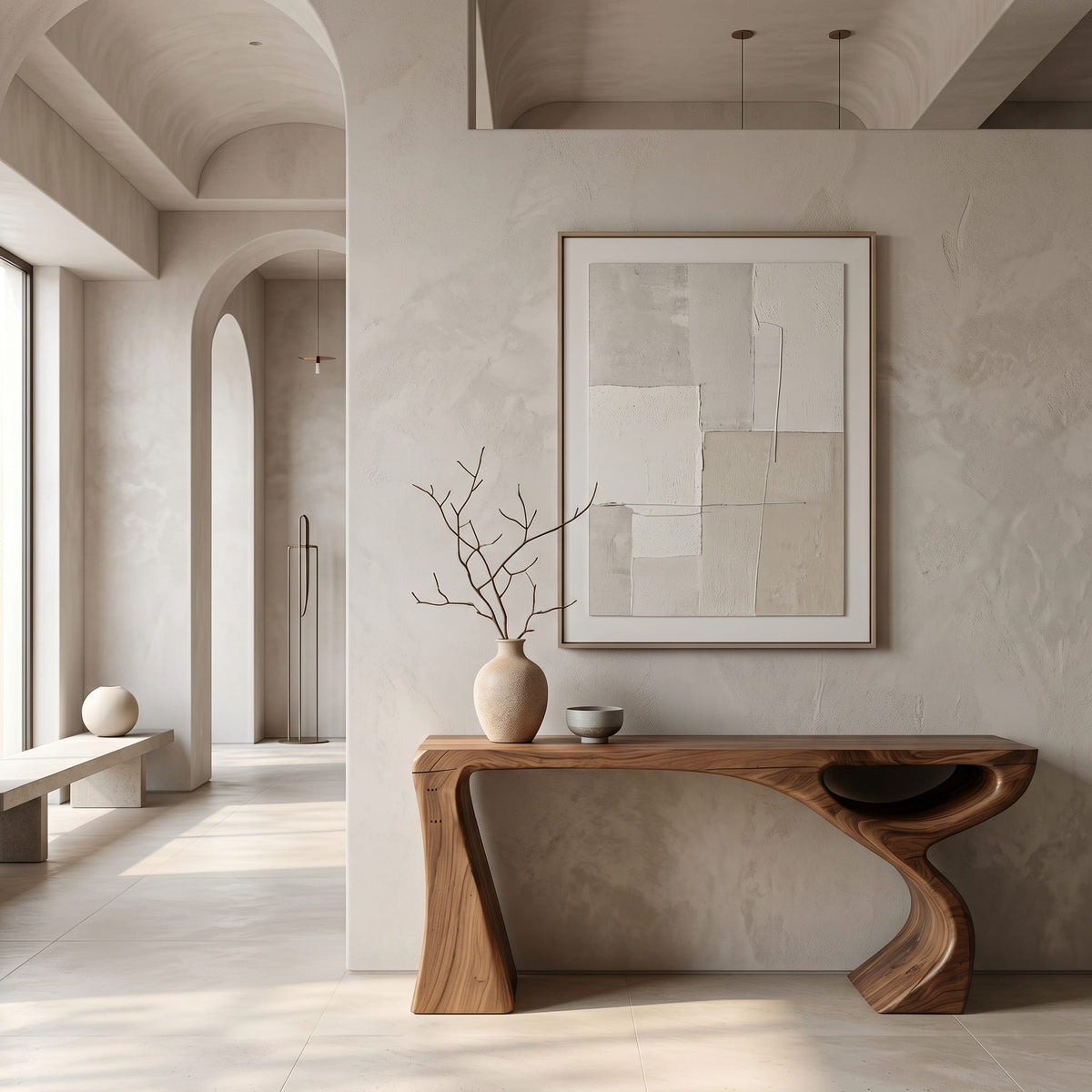 Abstract Contemporary Console Table