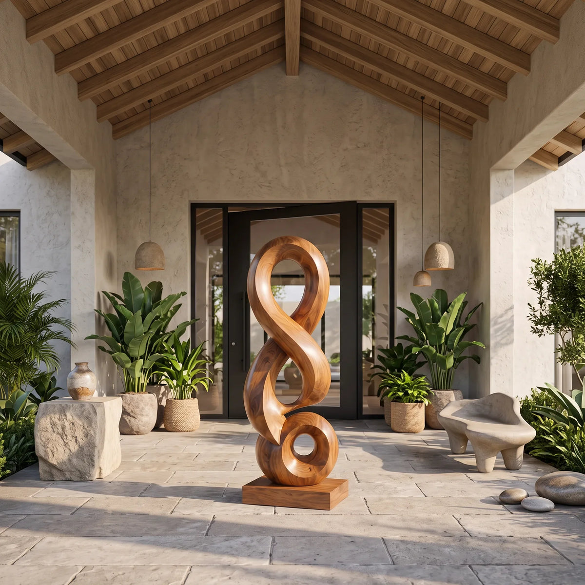 Abstract Sculpture, solid wood, built to order, view 3