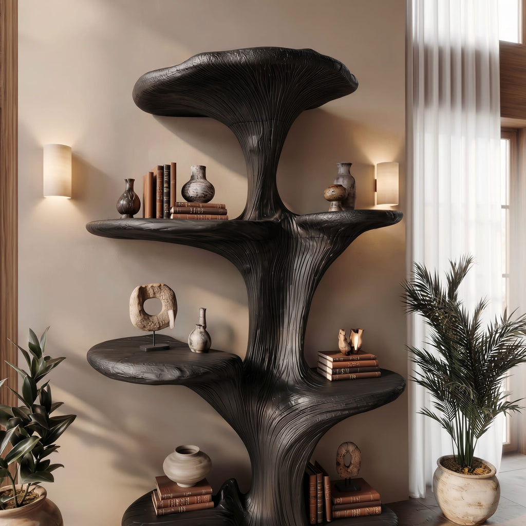 Sculptural Mushroom Floating Bookshelf