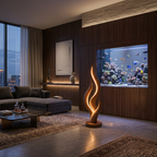 Modern Flow Curve Lamp, solid wood, built to order, view 3