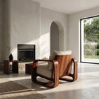 Organic Wooden Wide Armchair, solid wood, built to order, view 3