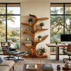 Bookshelf Sculptural Curved Design, solid wood, built to order, view 3