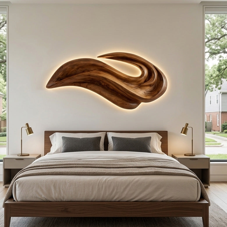 Modern Abstract Wall Art Design, solid wood, built to order, view 3