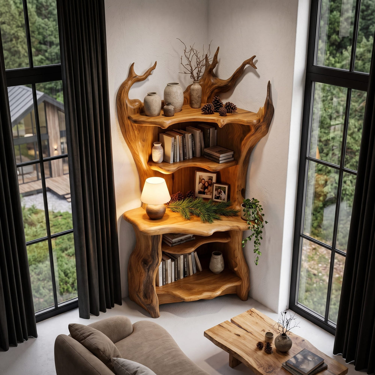 Live Edge Nook Bookshelf
