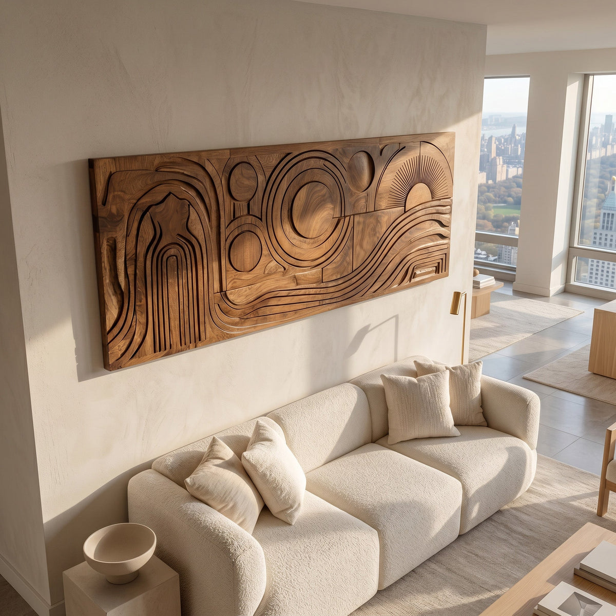 Mid Century Abstract Wood Wall Art, solid wood, built to order, view 3