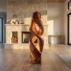 Contemporary Abstract Twisted Floor Lamp, solid wood, built to order, view 3