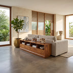 Minimalist Long Console Table, solid wood, built to order, view 3