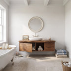 Contemporary Double Sink Bathroom Vanity Ensuite, solid wood, built to order
