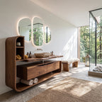 Handcrafted Organic Floating Bathroom Vanity Ensuite, solid wood, built to order