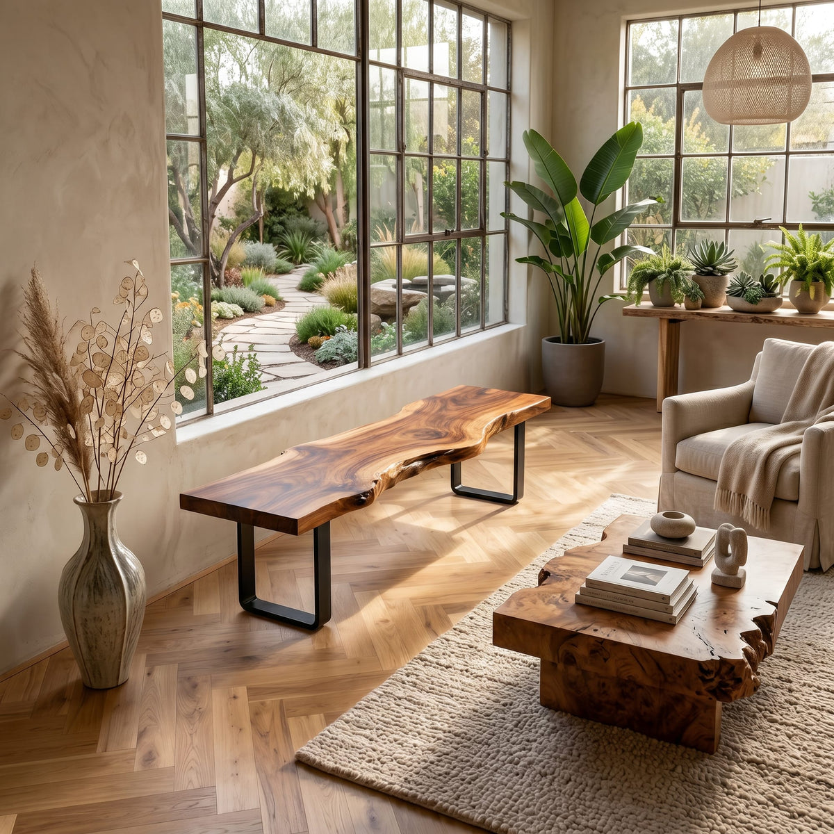 Live Edge Contemporary Bench