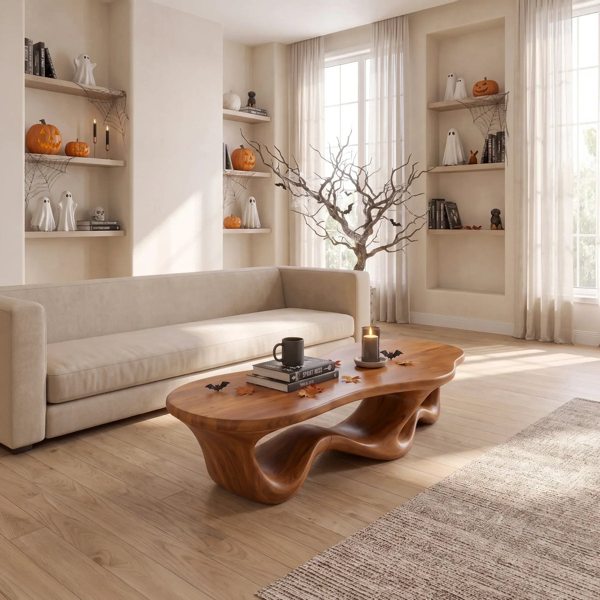 Contemporary Ribbon Table, solid wood, built to order