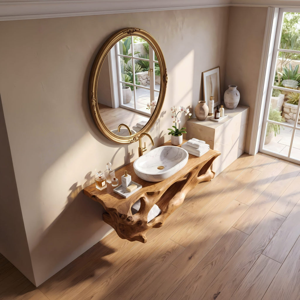 Floating Vanity for Bathroom, solid wood, built to order