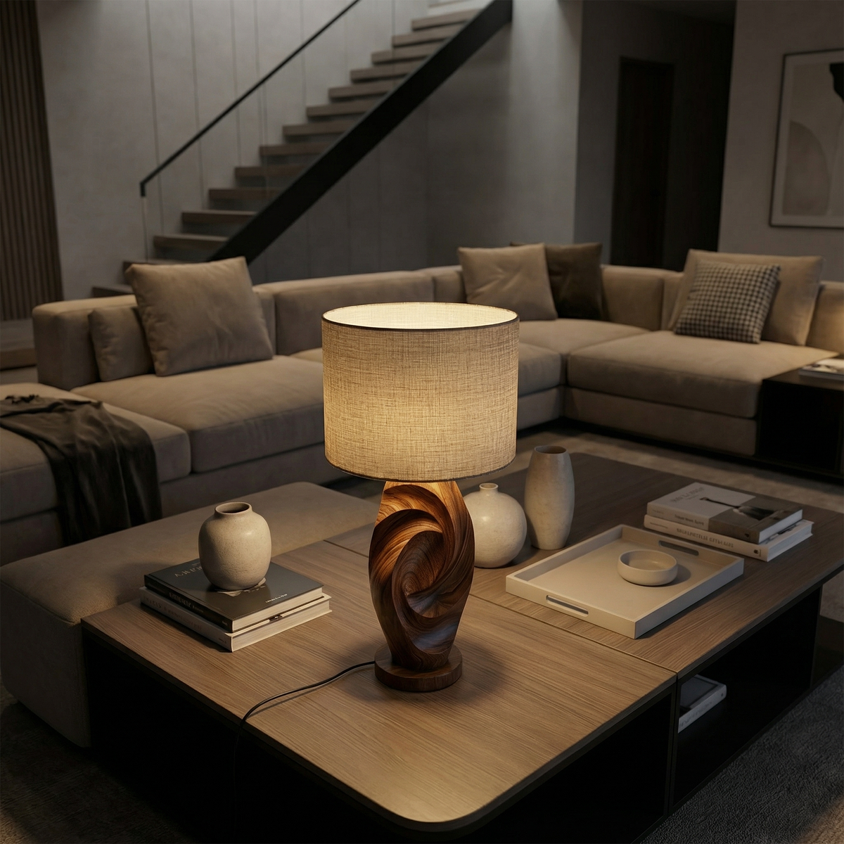 Minimalist Ambient Lamp, solid wood, built to order, view 3