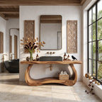 Mid Century Wood Bathroom Vanity Spa Bathroom, solid wood, built to order