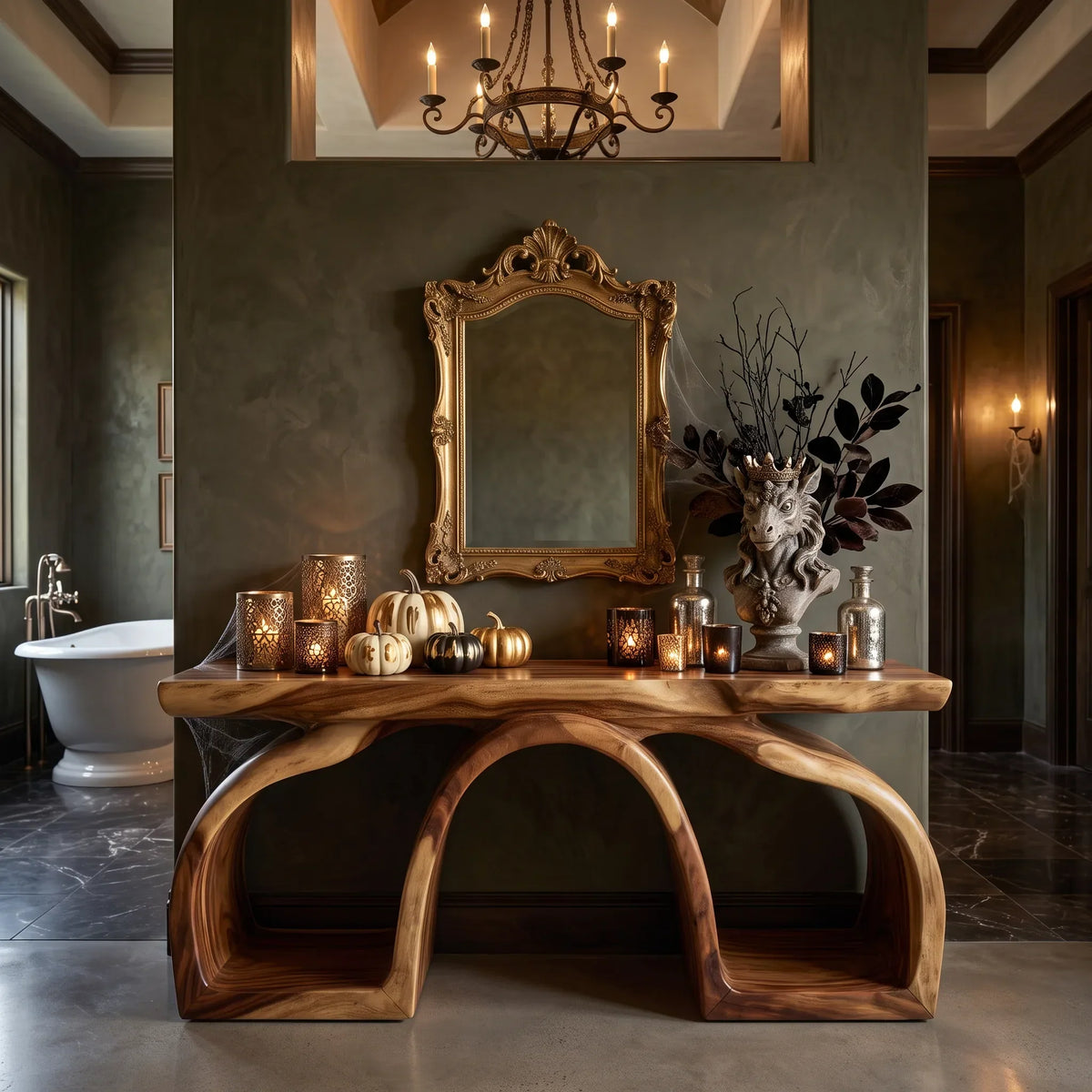 Pumpkin Live Edge Console Table
