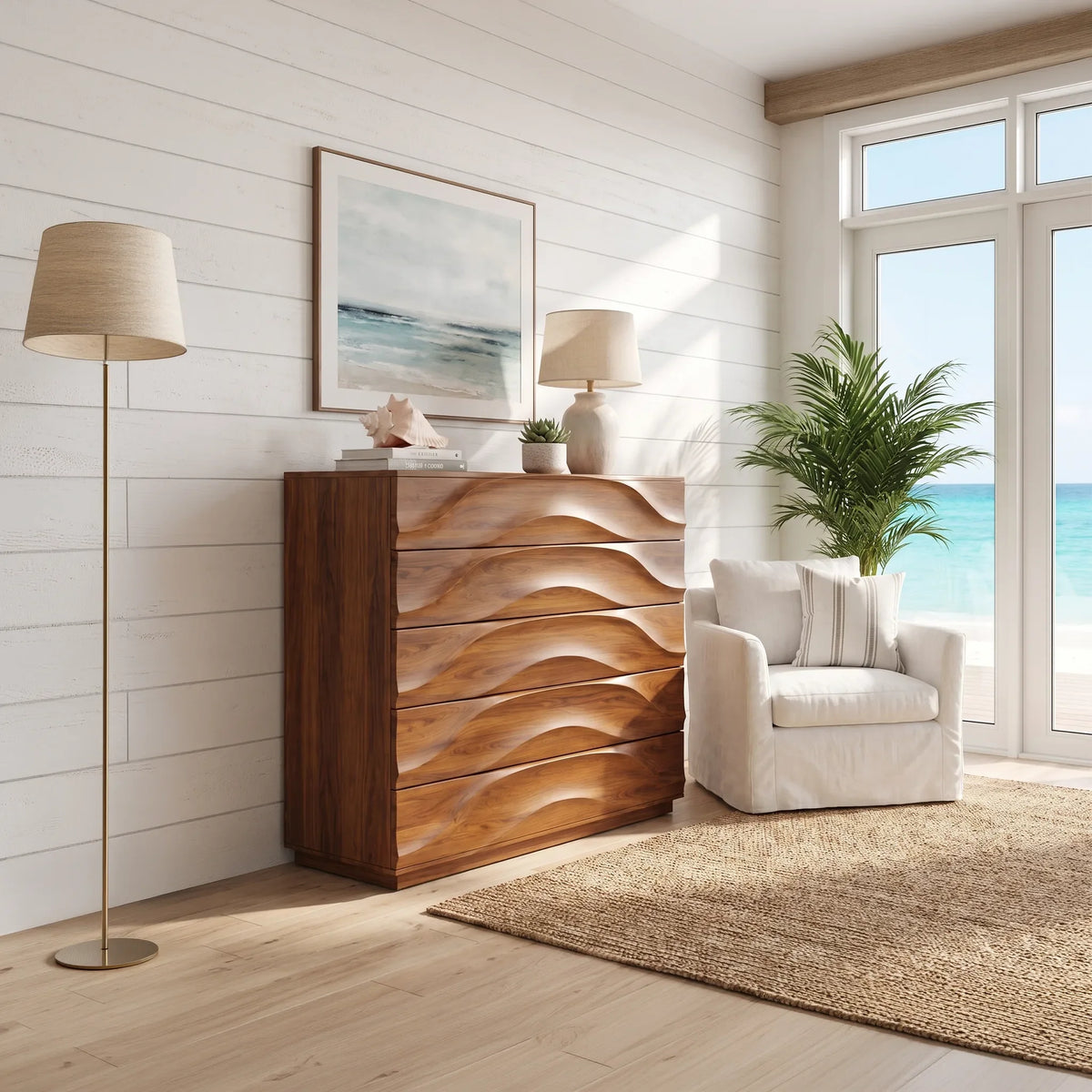 Minimalist Flowing Closet Dresser, solid wood, built to order, view 3