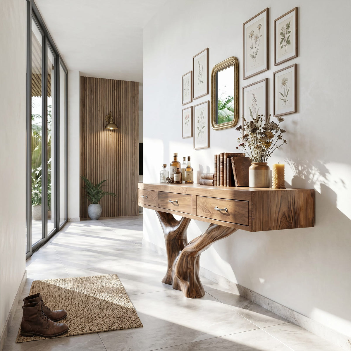 Live Edge Modern Foyer Console Table
