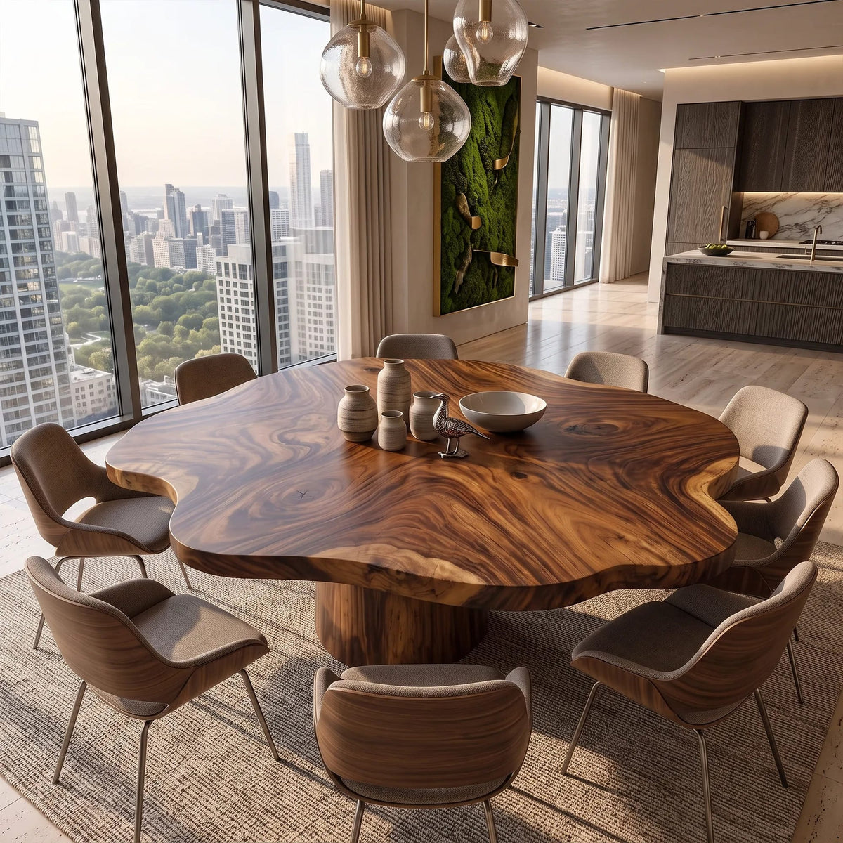 Tropical Wood Table Top Dining Room, solid wood, built to order