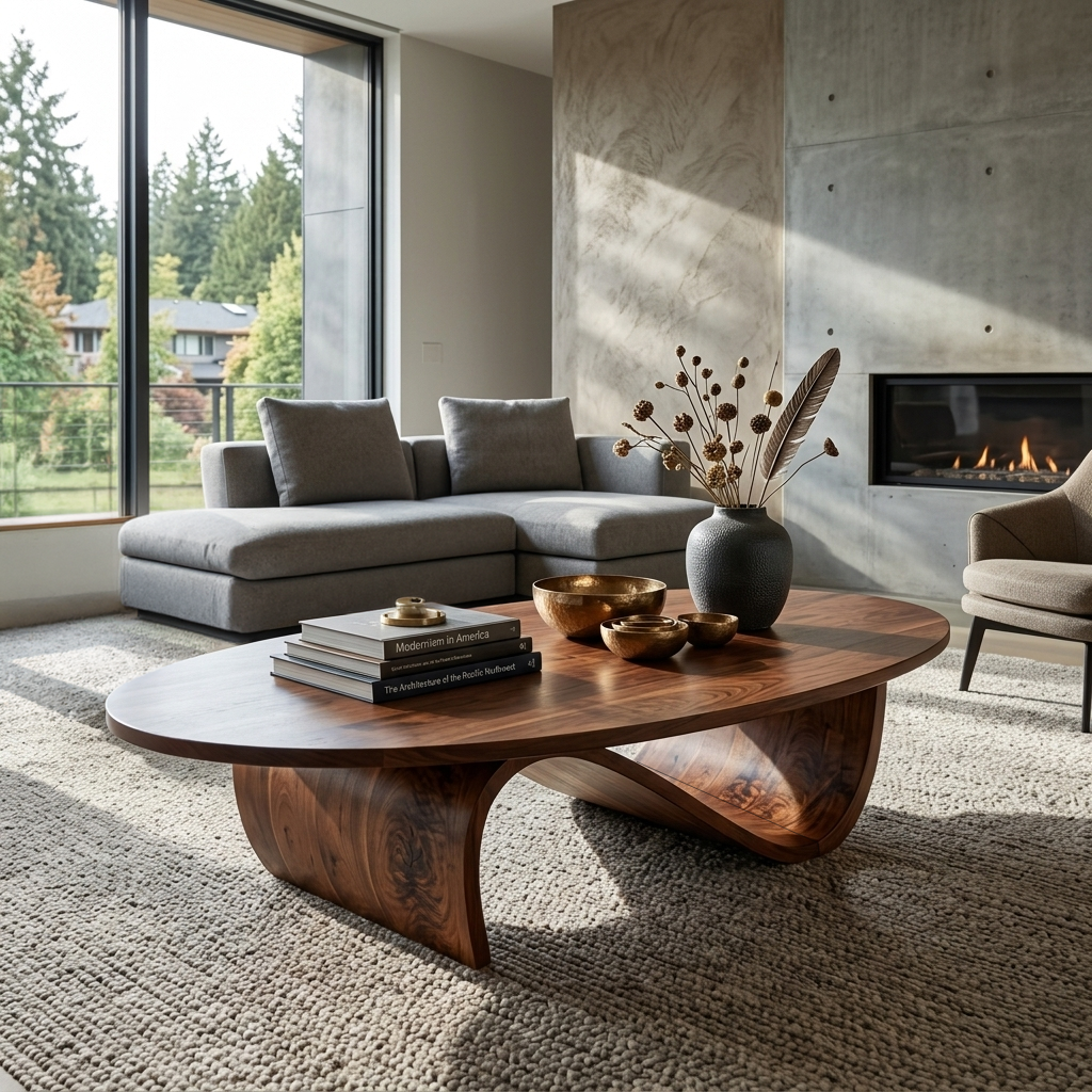 Minimalist Coffee Table Base Design, solid wood, built to order, view 3