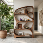 Organic Wall Bookcase, solid wood, built to order, view 3