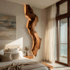 Abstract Live Edge Wall Lamp, solid wood, built to order, view 3