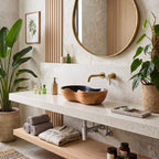 Mid Century Handcrafted Wash Basin, solid wood, built to order
