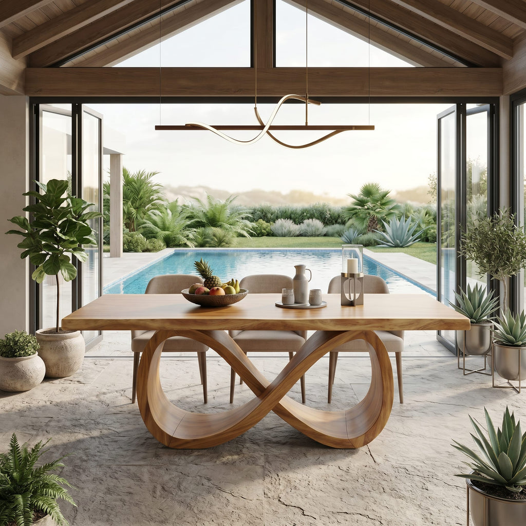 Solid Modern Bright Dining Table