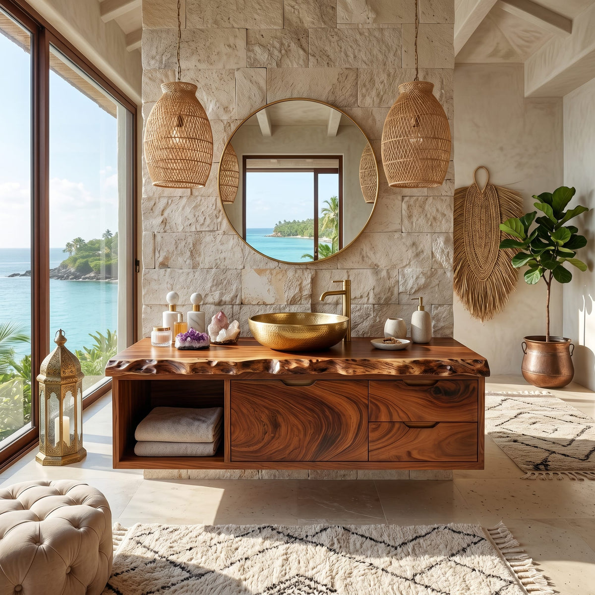 Floating Bathroom Vanity Primary Bathroom, solid wood, built to order