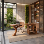 Artistic Sculptural Writing Desk Home Office Bedroom, solid wood, built to order, view 3