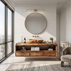 Farmhouse Floating Vanity, solid wood, built to order