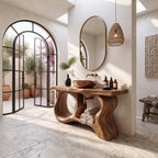 Organic Sculptural Bathroom Vanity Coastal Bathroom, solid wood, built to order, view 3
