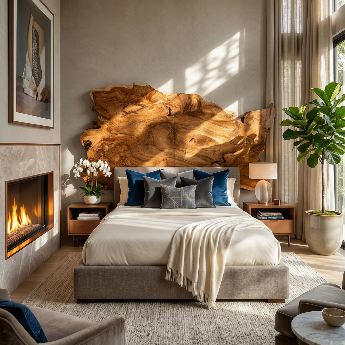 Organic Natural Live Edge Headboard, view 3