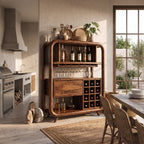 Organic Modern Wine Storage Cabinet Dining Room, solid wood, built to order, view 8