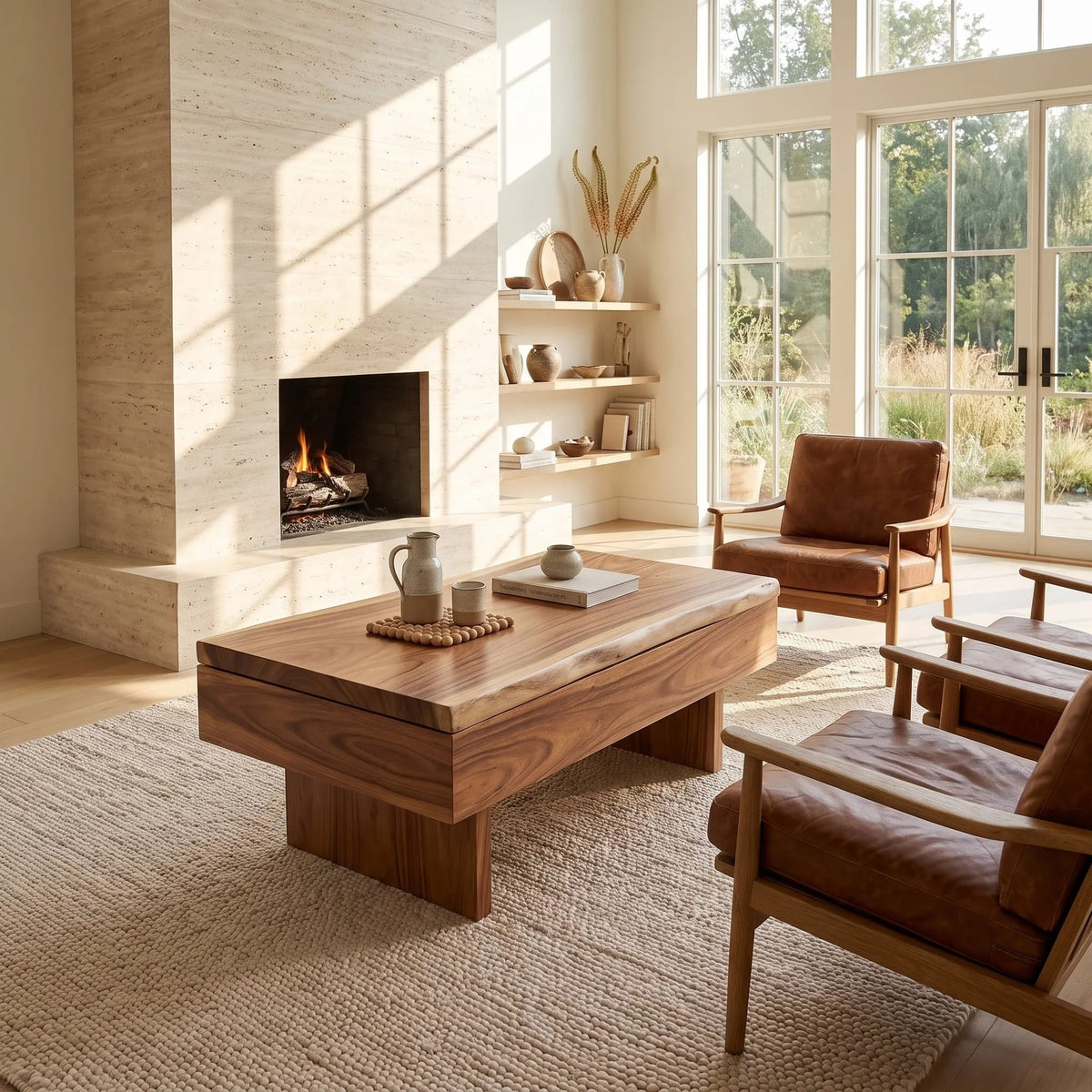 Contemporary Storage Lift Top Coffee Table City Apartment, solid wood, built to order
