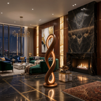Contemporary Infinity Lamp with Table, solid wood, built to order, view 3