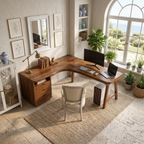 Organic Executive Desk Bedroom Workspace, solid wood, built to order, view 2