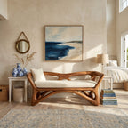 Japandi Accent Bench Wellness Retreat, solid wood, built to order