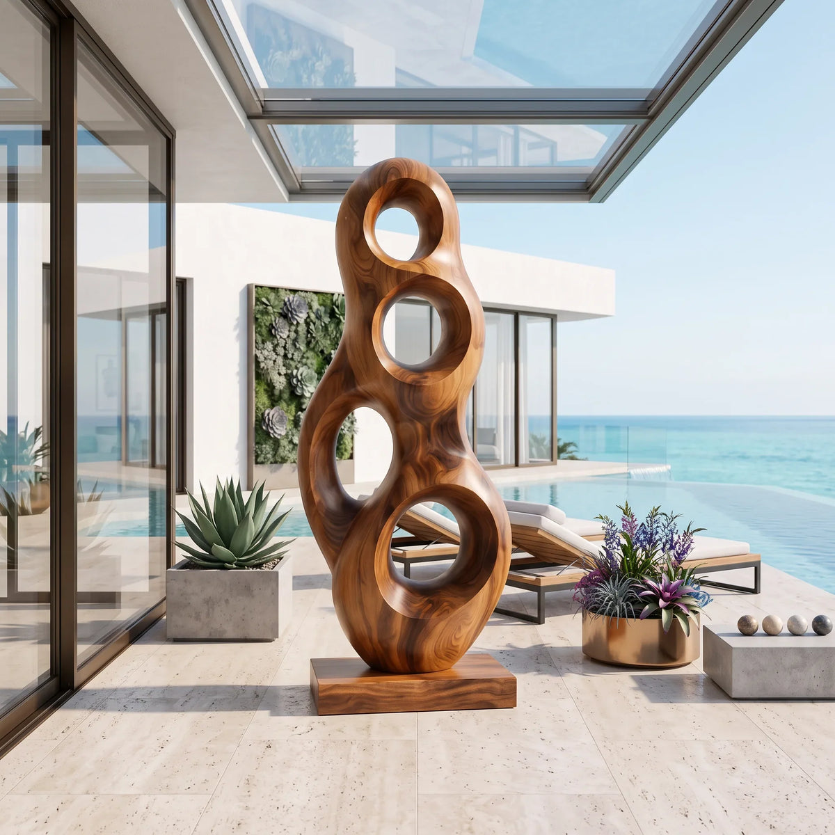 Organic Wooden Sculpture, solid wood, built to order, view 3
